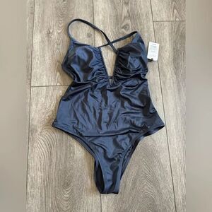 Shade and shore Elegant dark gray One-Piece Swimsuit